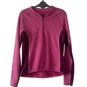 Novara Women's Pink Long Sleeve 1/2 Zip Cycling‎ Top Large